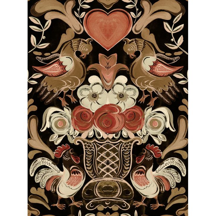 Kuvatapetti MindTheGap Goldene Henne, 1.56x3m, non-woven