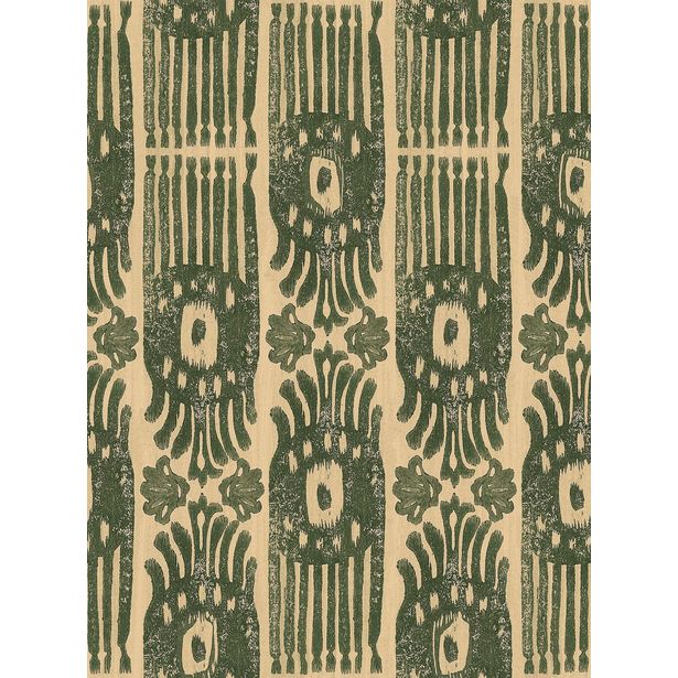Tapetti Mindthegap Tribal Ikat, myrkynvihreä