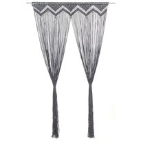 Macrame verho antrasiitti 140x240cm puuvilla