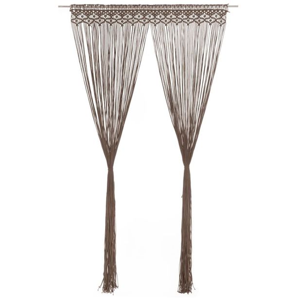 Macrame verho harmaanruskea puuvilla 140x240 cm_1
