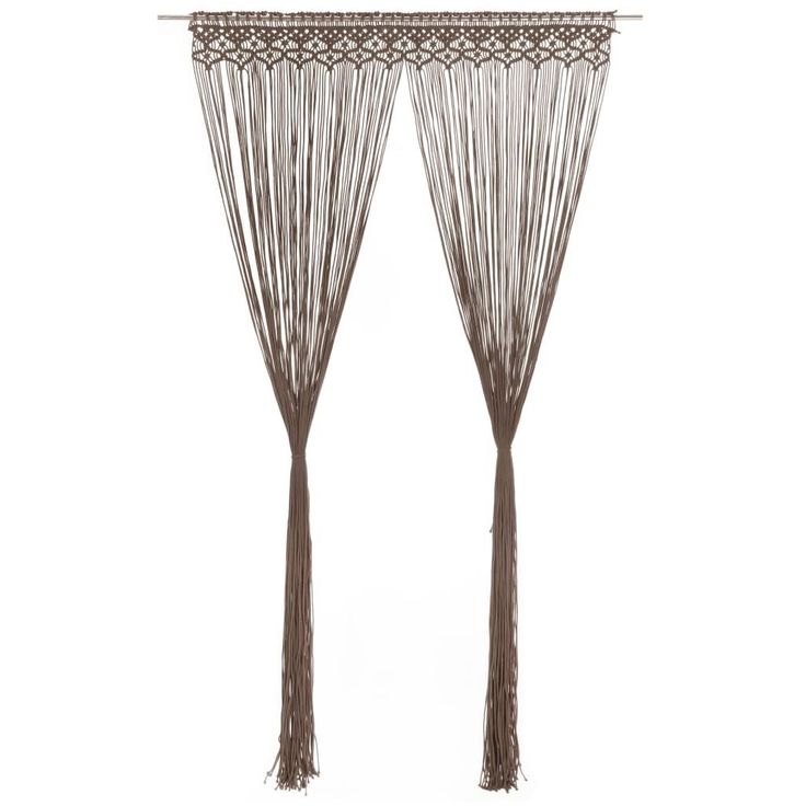 Macrame verho harmaanruskea puuvilla 140x240 cm_1