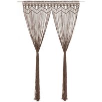 Macrame verho harmaanruskea puuvilla 140x240cm