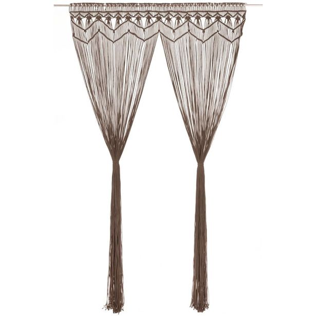 Macrame verho harmaanruskea puuvilla 140x240cm_1