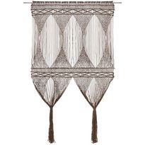 Macrame verho puuvilla harmaanruskea 140x240 cm