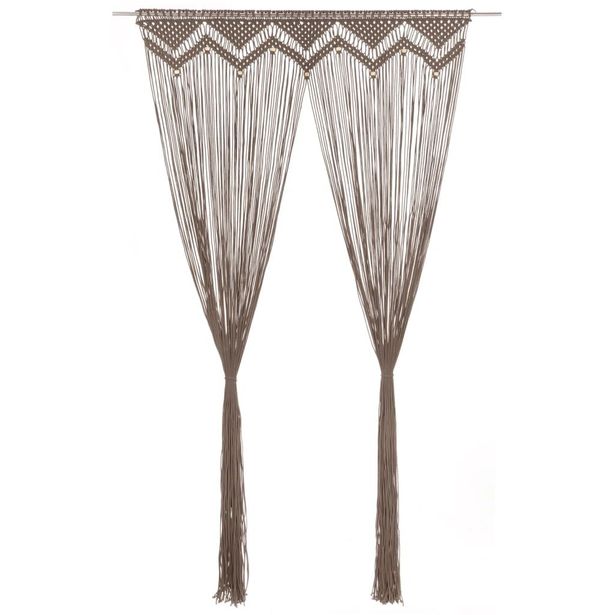 Macrame verho puuvilla harmaanruskea 140x240cm_1