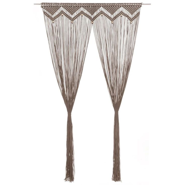 Macrame verho puuvilla harmaanruskea 140x240cm_1