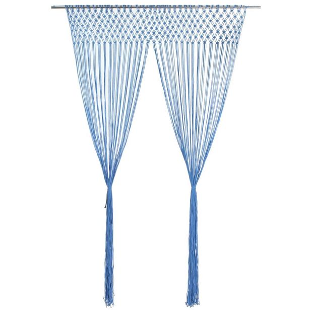 Macrame verho sininen 140x240 cm puuvilla_1