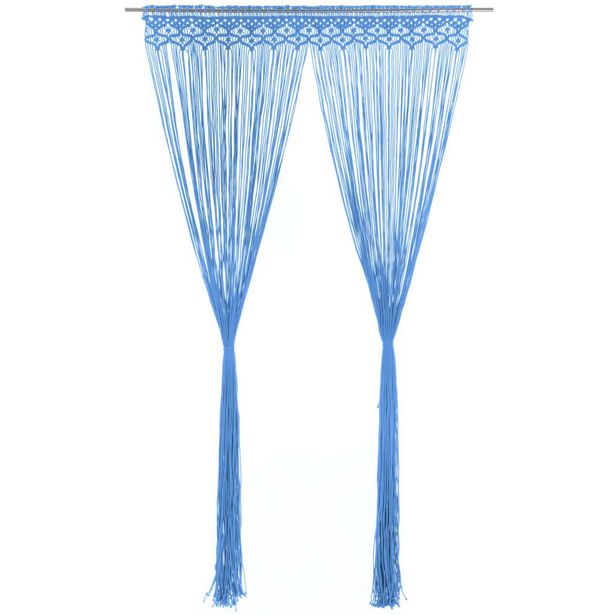 Macrame verho sininen puuvilla 140x240 cm_1