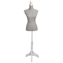 Mallinukketorso nainen raidallinen pellava