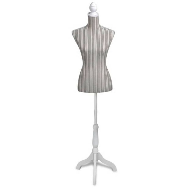 Mallinukketorso nainen raidallinen pellava_1