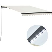 Manuaalisesti sisäänkelattava markiisi ledillä 300x250 cm