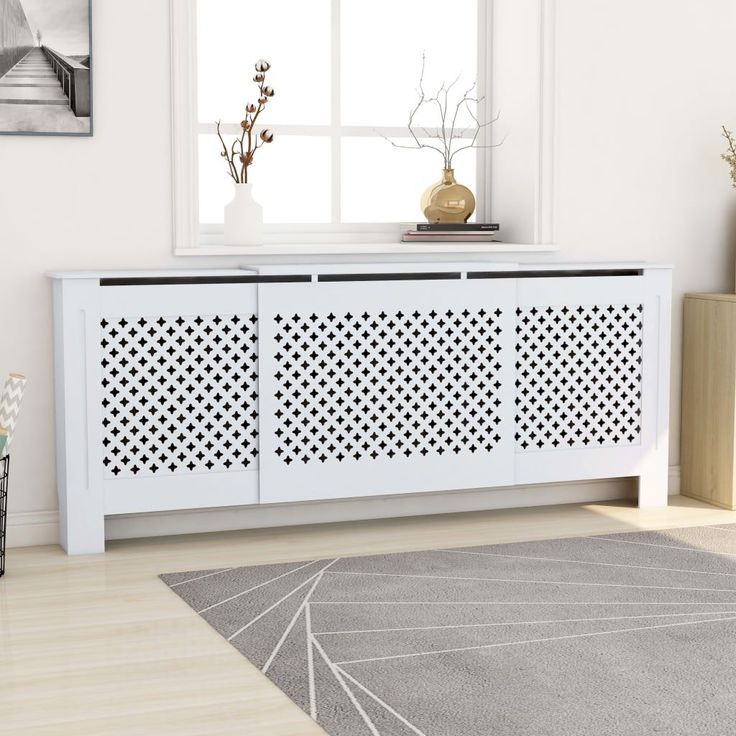 Mdf lämpöpatterin suoja valkoinen 205 cm_1