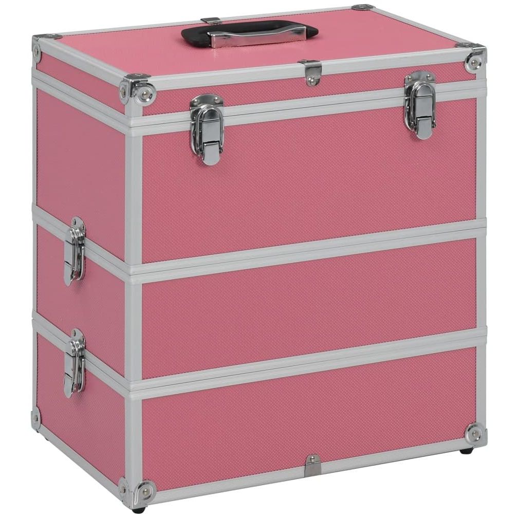 Meikkikotelo 37x24x40 cm pinkki alumiini