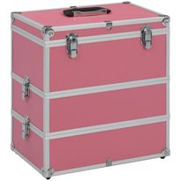 Meikkikotelo 37x24x40 cm pinkki alumiini