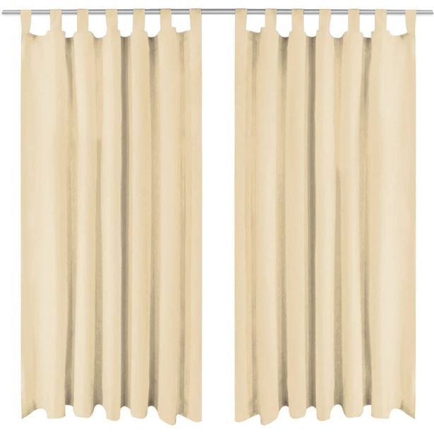 Mikro-satiiniverhot silmukoilla 2 kpl 140x175 cm beige_1