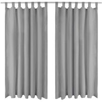 Mikro-satiiniverhot silmukoilla 2 kpl 140x175 cm harmaa