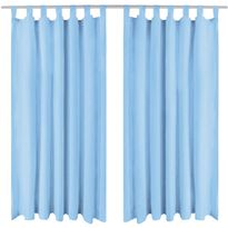 Mikro-satiiniverhot silmukoilla 2 kpl 140x175 cm turkoosi