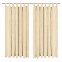 Mikro-satiiniverhot silmukoilla 2 kpl 140x225 cm beige
