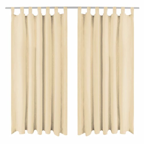 Mikro-satiiniverhot silmukoilla 2 kpl 140x225 cm beige_1
