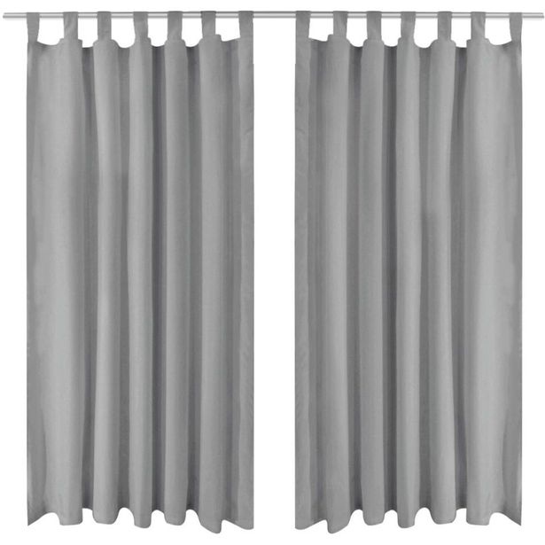 Mikro-satiiniverhot silmukoilla 2 kpl 140x225 cm harmaa_1