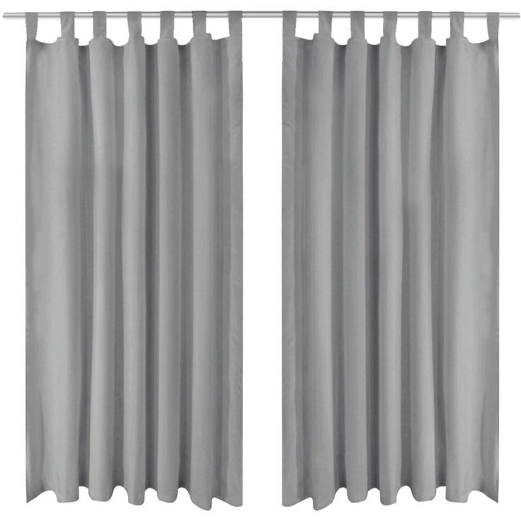 Mikro-satiiniverhot silmukoilla 2 kpl 140x225 cm harmaa_1