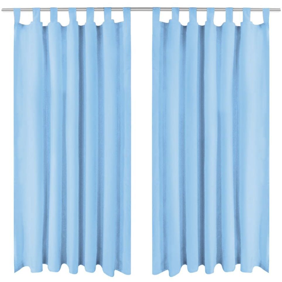 Mikro-satiiniverhot silmukoilla 2 kpl 140x225 cm turkoosi