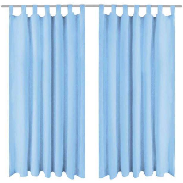 Mikro-satiiniverhot silmukoilla 2 kpl 140x225 cm turkoosi_1