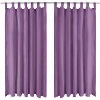 Mikro-satiiniverhot silmukoilla 2 kpl 140x225 cm violetti