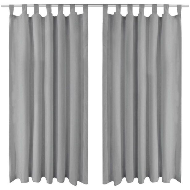 Mikro-satiiniverhot silmukoilla 2 kpl 140x245 cm harmaa_1