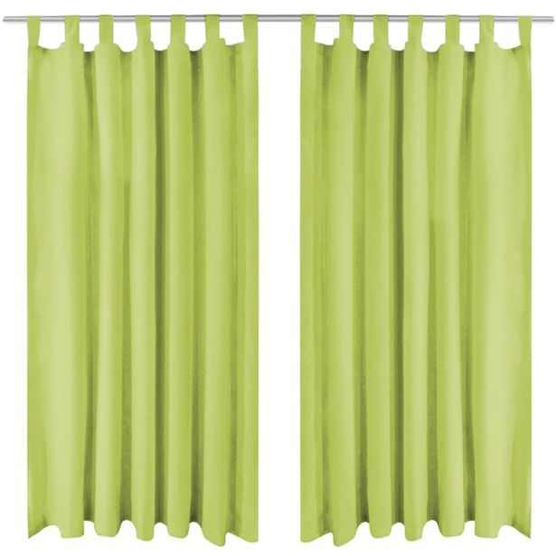 Mikro-satiiniverhot silmukoilla 2 kpl 140x245 cm vihreä_1