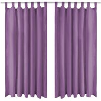 Mikro-satiiniverhot silmukoilla 2 kpl 140x245 cm violetti