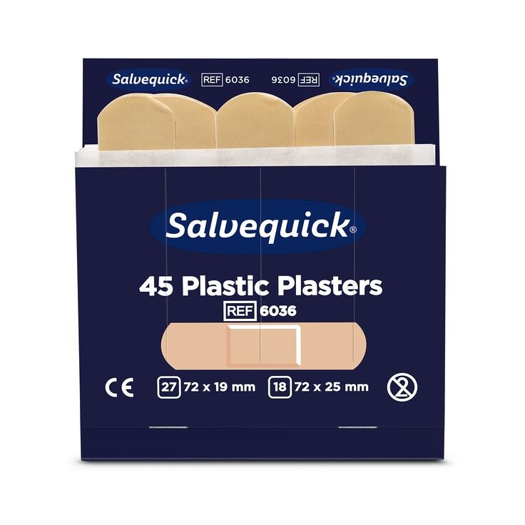 Muovilaastari Cederroth Salvequick, 6 x 45 kpl
