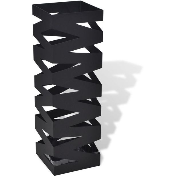 Musta neliö sateenvarjoteline teräs 48,5 cm_1