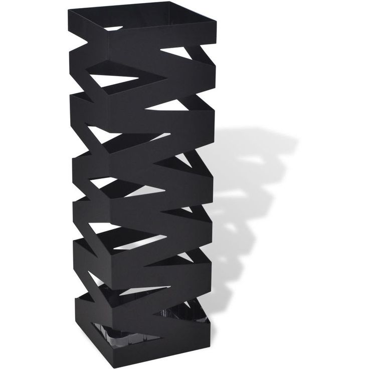 Musta neliö sateenvarjoteline teräs 48,5 cm_1