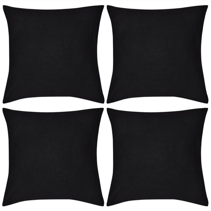 Musta tyynynpäällinen 4 kpl puuvilla 80 x 80 cm_1
