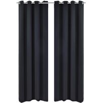 Mustat pimennysverhot metallirenkailla 2 kpl 135 x 245 cm