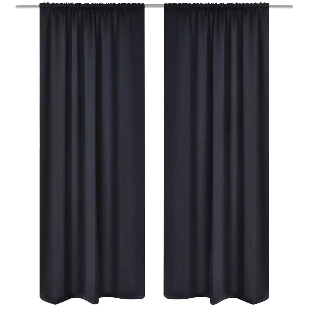 Mustat pimennysverhot verhotankokujalla 2 kpl 135 x 245 cm