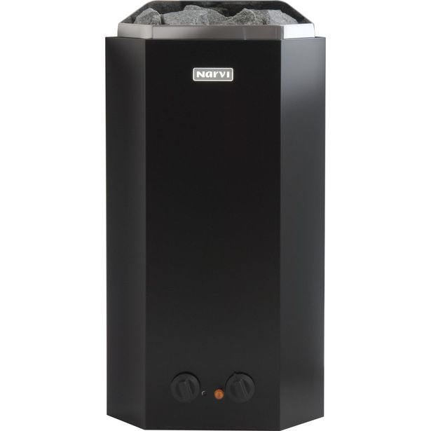 Sähkökiuas Narvi Minex, 3.0kW, 2-3m³, kiinteä ohjaus, musta