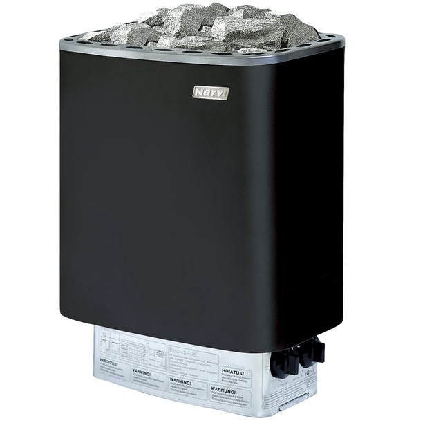 Sähkökiuas Narvi NM 900, 9.0kW, 9-15m³, kiinteä ohjaus, musta