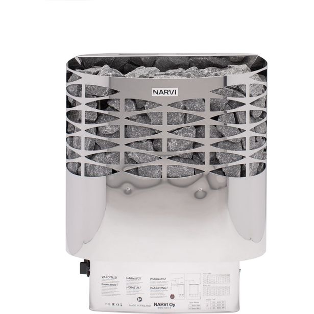 Sähkökiuas Narvi NS, 9kW, 8-14m³, kiinteä ohjaus, teräs