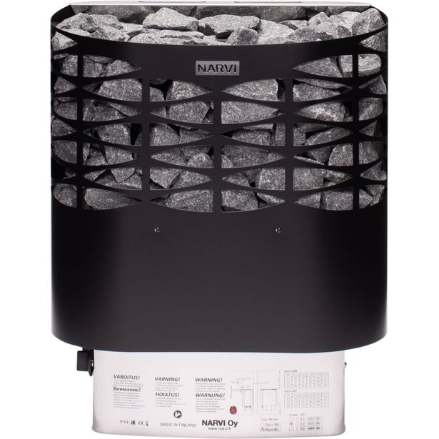 Sähkökiuas Narvi NS, 6kW, 5-8m³, kiinteä ohjaus, eri värejä
