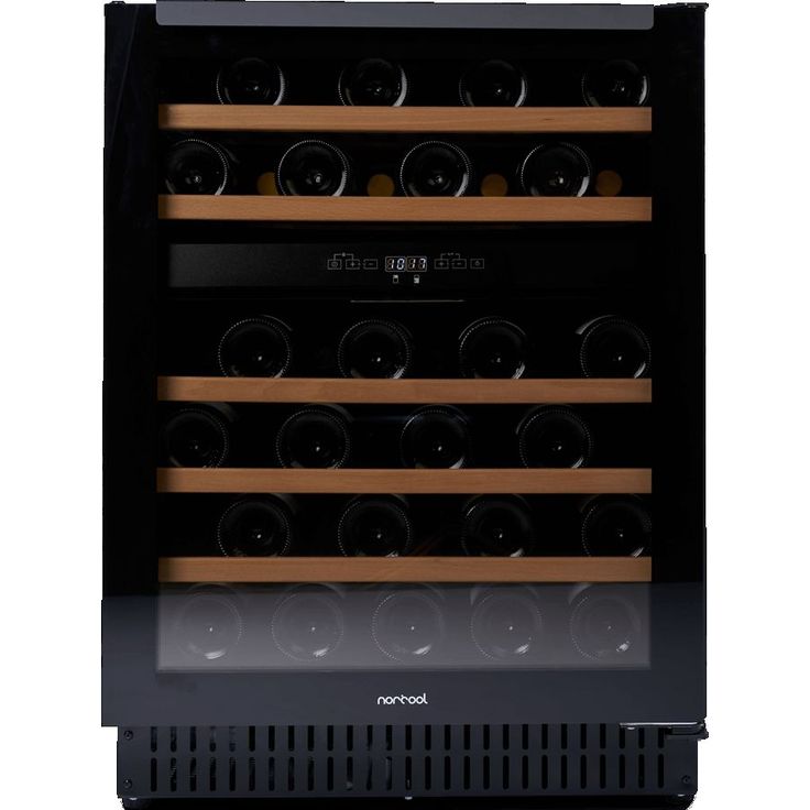 Viinikaappi Norcool Cave 60 BU DZ, 59.5cm, 2 lämpötila-aluetta, vapaasti seisova, musta