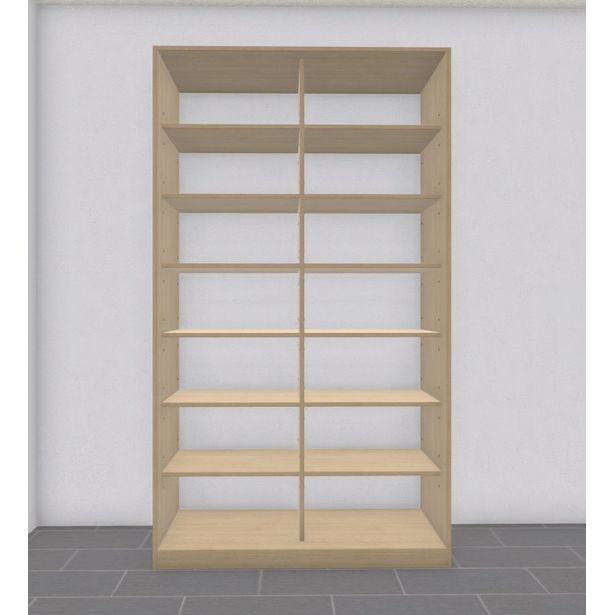 Liukuovikaappi Nettiovi 110-155cm, hyllyillä, mittojen mukaan, tammi