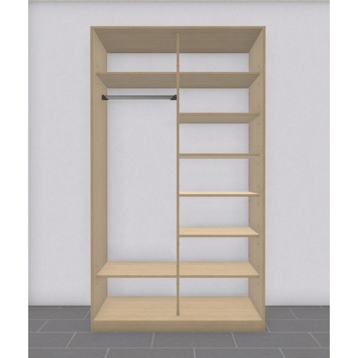 Liukuovikaappi Nettiovi 110-155cm, tangolla ja hyllyillä, mittojen mukaan, tammi
