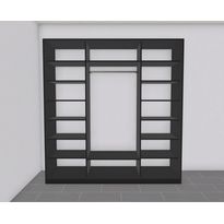 Liukuovikaappi Nettiovi 182-230cm, tangolla ja hyllyillä, mittojen mukaan, eri värejä