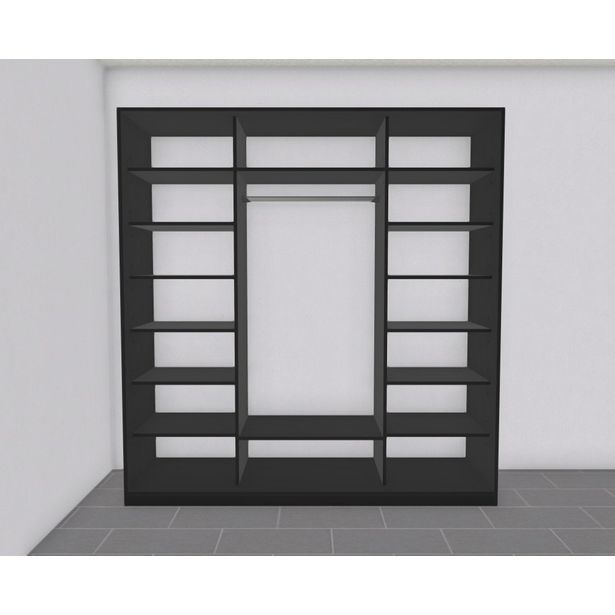 Liukuovikaappi Nettiovi 182-230cm, tangolla ja hyllyillä, mittojen mukaan