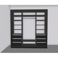 Liukuovikaappi Nettiovi 184-230cm, tangolla, hyllyillä ja laatikoilla, mittojen mukaan, eri värejä