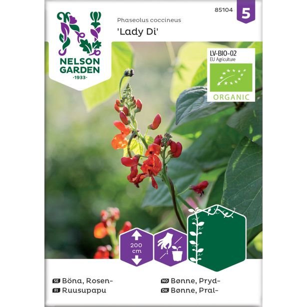 Ruusupapu siemen Nelson Garden Lady Di Organic