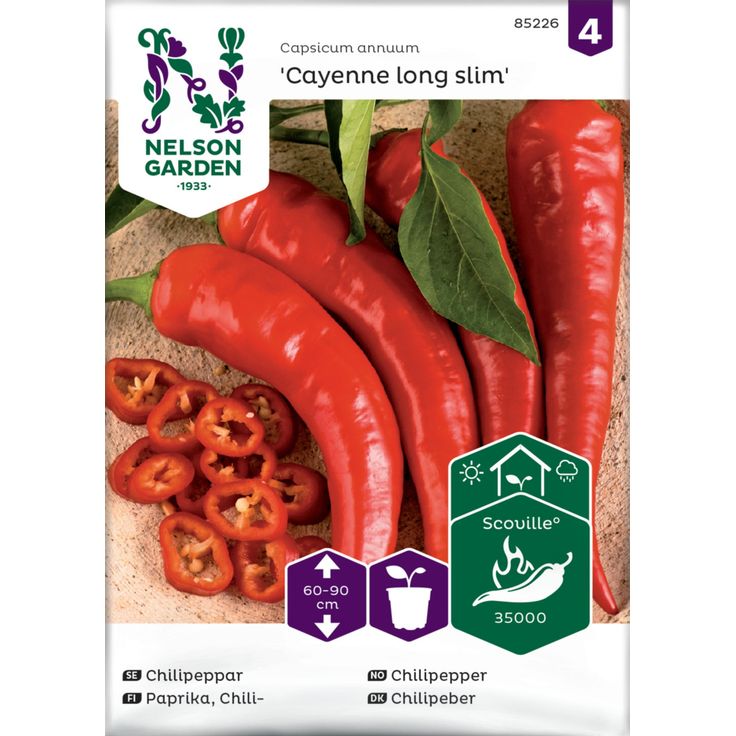 Chilipaprika siemen Nelson Garden Cayenne Long Slim