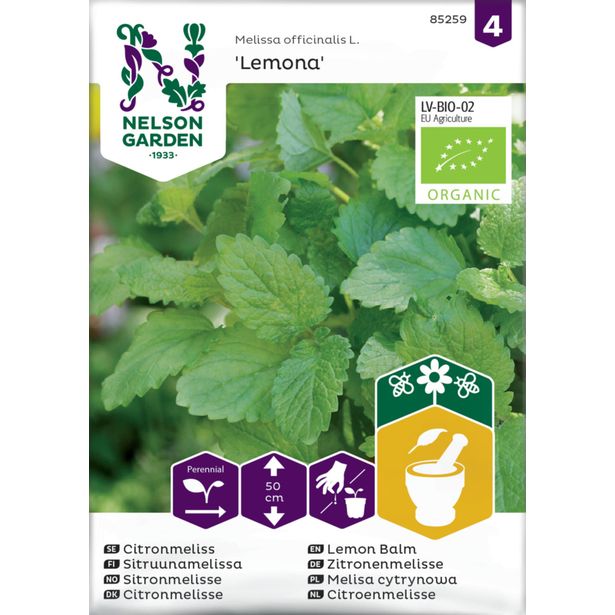 Sitruunamelissa siemen Nelson Garden Lemona Organic